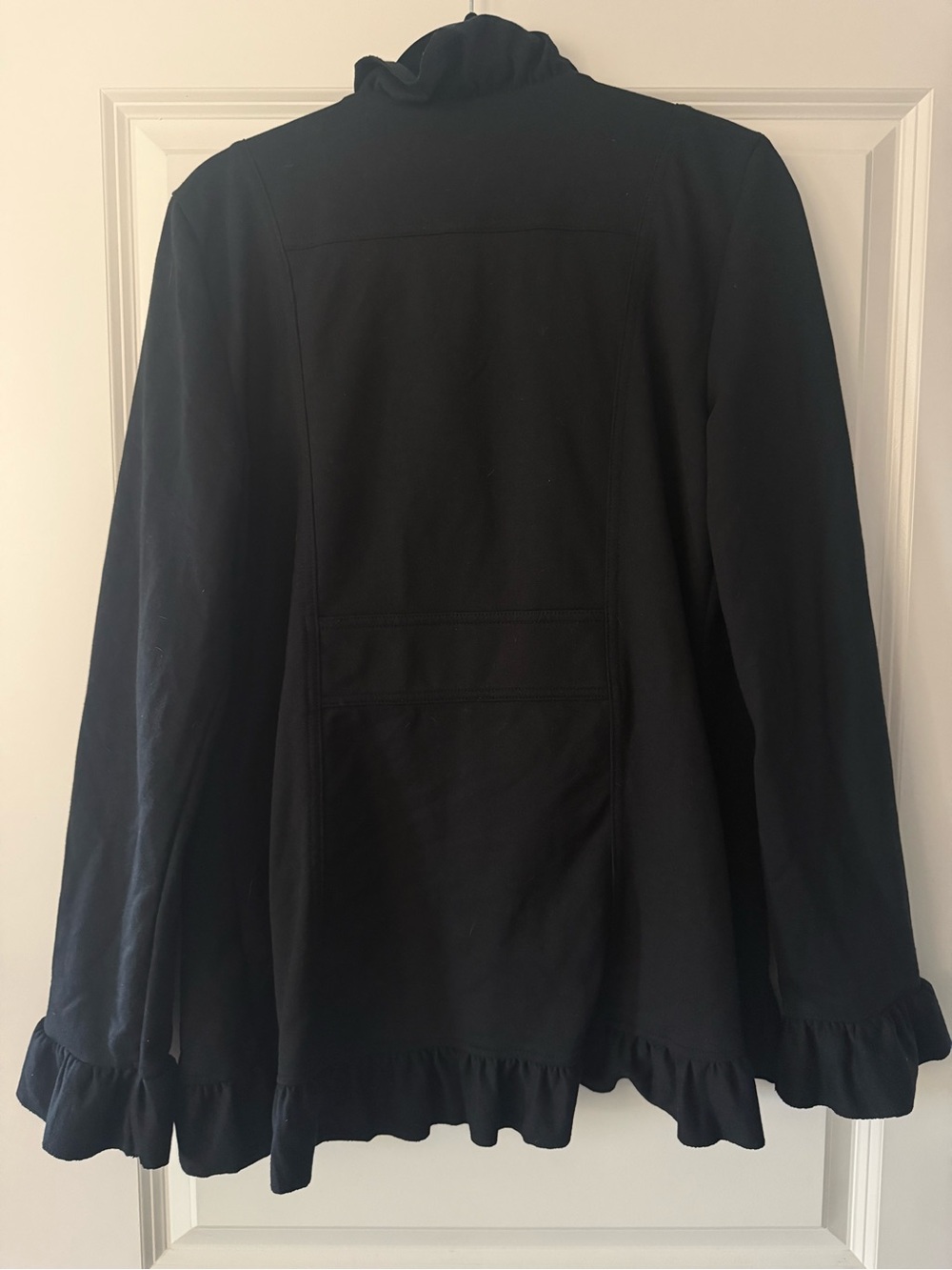 Black Ruffle-Trim Jacket - Picture 2 of 4